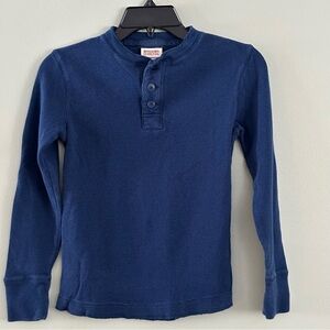 Mission Supply Co Thermal Henley Navy Long Sleeve 3 Button Kids M 8/10 Cotton